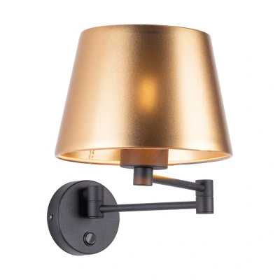 Image of Glory Wall Lamp With Shade Black, Gold 1xE27
