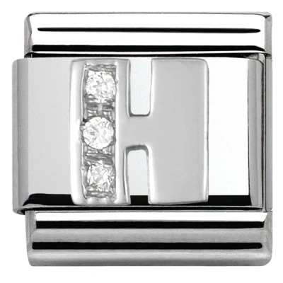 Image of Nomination Silver Cubic Zirconia Letter Charm H