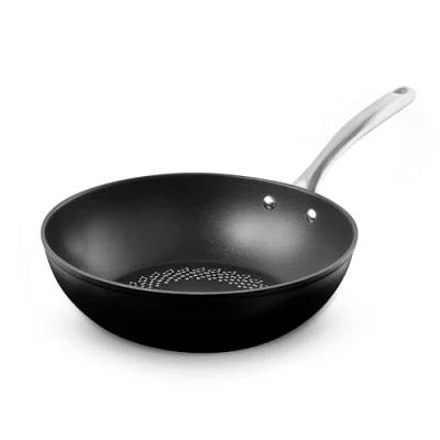 Image of Tower T900306 SmartStart Ultra Forged 28cm Aluminium Wok with Easy Clean Aeroglide Non Stick, 15x Stronger, Induction Compatible, Oven Safe up to 220, Long Lasting, PFOA Free