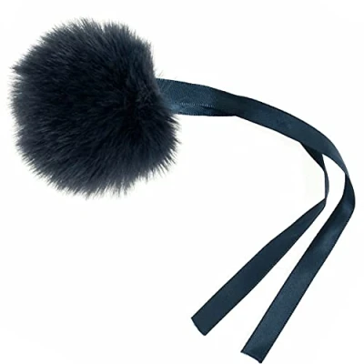 Image of Navy Blue Large 6cm Faux Fur Pom Gift Wrap, Home Decor &amp; Crafts