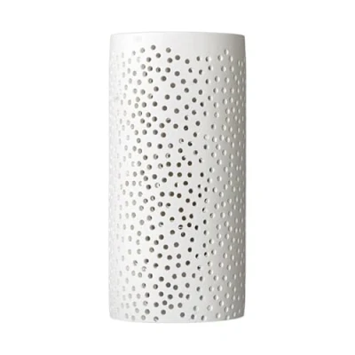 Image of Lindby Perforated wall light Jiru made of white plaster