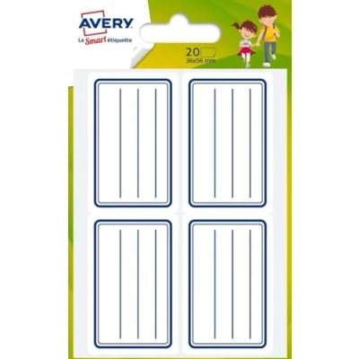 Image of Avery Sachet of 20 School Labels 36x56mm Blue (ECOL20)