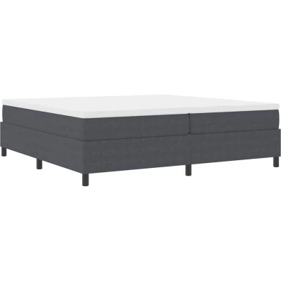 Image of vidaXL Box Spring Bed with Mattress in Dark Grey, 200 x cm, Corduroy Fabric.