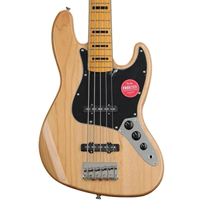 Image of Squier Classic Vibe 70s 5 String Jazz Bass, Natural, Maple Fingerboard