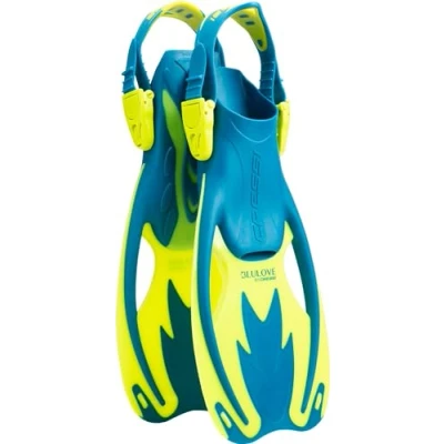 Image of Cressi Children&#039;s Rocks Snorkeling Fins, Blue/Lime, S M UK