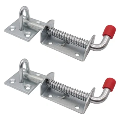 Image of Spring Loaded Animal Bolt For Heavy Gates Zinc Plating 6&quot;/150mm Pack of 2