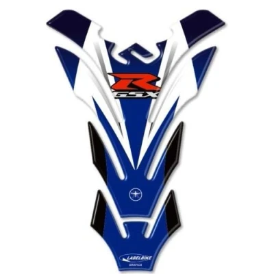 Image of labelbike 3D Tank Protection Gel Sticker for Motorcycles Compatible with Suzuki GSX R Blue and red Graphics