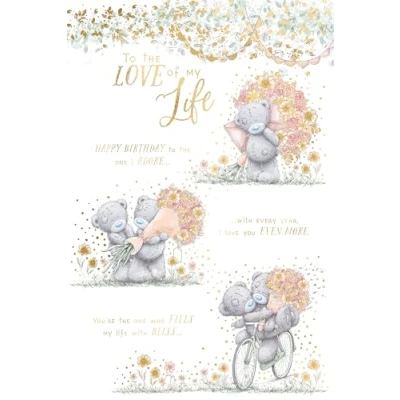 Image of Me To You Tatty Teddy Happy Birthday The Love Of My Life Greeting Card 6x9ins Official Collection