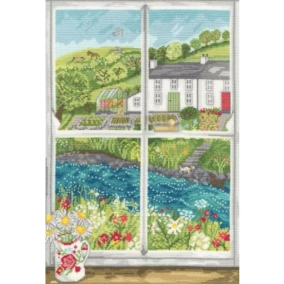 Image of Bothy Threads Counted Cross Stitch Kit Daisy Window