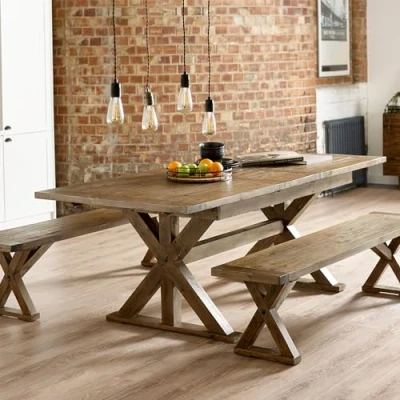 Image of Julian Bowen Dining Table, Cashew, 77.5 x 220 97.5