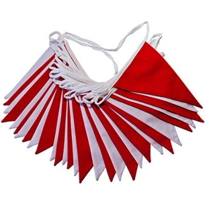 Image of 10m Red and White Bunting Double Sided Fabric