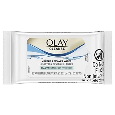 Image of Olay Makeup Remover Wet Cloths, Fragrance Free, 25 Count
