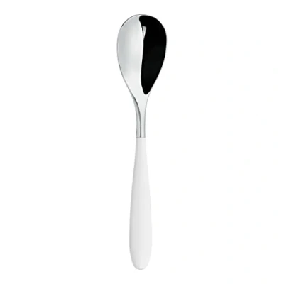 Image of Grunwerg 2DS650W Yin &amp; Yang Luxury Dessert Spoon Gift Boxed, 18/10 Stainless Steel, White