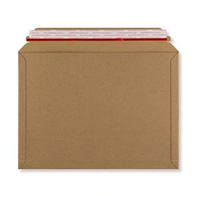 Image of [Pack of 25] Greener Route™ A4+ (248x345mm Flat) Strong Rigid Cardboard Envelopes/Corrugated Capacity Book Mailers 209x312x40mm, Heavy Duty 400gsm, Peel &amp; Seal, Rip Strip, RM Large Letter