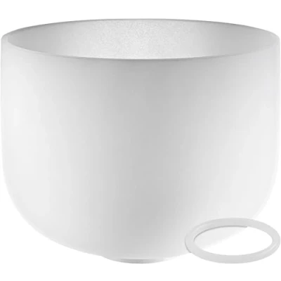 Image of Sonic Energy Crystal Singing Bowl 9“ Brow Chakra 432 Hz Tuning, Note A4 For Meditation, Yoga, Sound Healing Silicone Ring included (CSB9A)