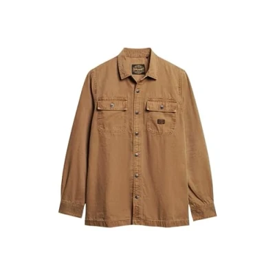 Image of Superdry Men&#039;s Canvas Workwear Overshirt T Shirt, Sandstone Brown, XL