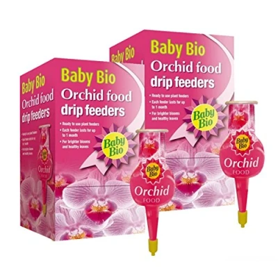 Image of Baby Bio 2 x Drip Orchid Feeders 4 40ml Liquid Plant Food Packs Easy Feeding for Plants 1 feeder lasts up to month (2 Boxes = 8 Individual Feeders)