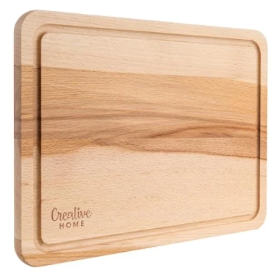 Image of Creative Home Small Wooden Cutting Chopping Board 30.5 x 22.5 1.5 cm Natural Beech Wood Better than Bamboo Rectangular Kitchen for Meat, Fruit, Bread, Serving Platter Reversible