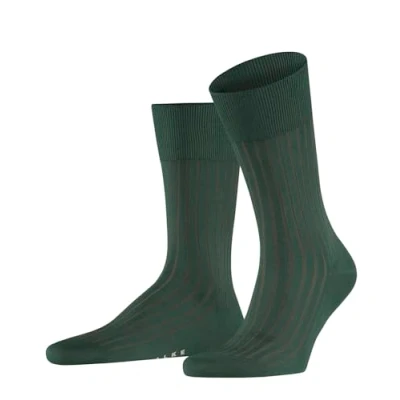 Image of FALKE Men&#039;s Shadow M SO Cotton Patterned 1 Pair Socks, Green (Hunter 7441), 5.5 6.5