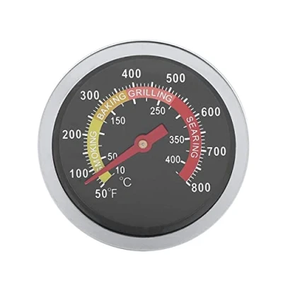 Image of TOPINCN BBQ Thermometer, Digital Instant Read Meat Thermometer Round Hood 50 800℉ Stainless Steel Smoker Temperature Gauge for Barbecue Cooking