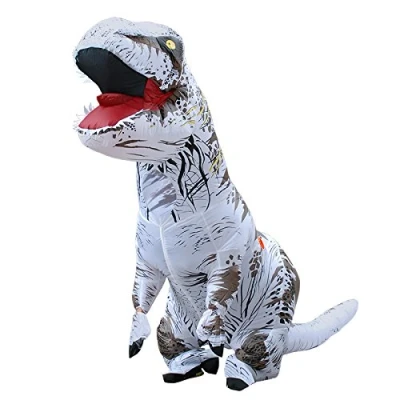 Image of JASHKE Inflatable Costume Trex Dinosaur Costumes Halloween Fancy Dress for Adult (White)
