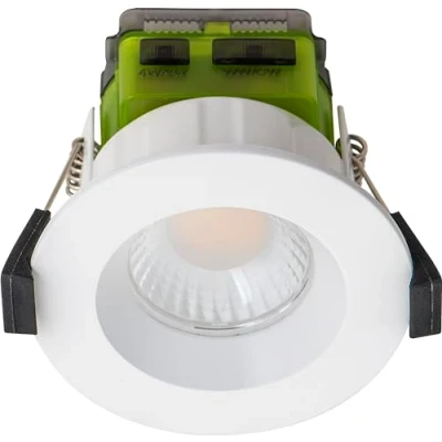 Image of Luceco FType Flat Mk2 Power Change and Colour Temperature Downlight, 4W/6W, 3000K Dim2Warm, IP65 Rated, White