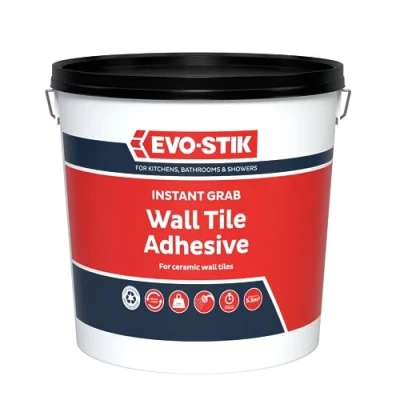 Image of EVO STIK Wall Tile Adhesive Instant Grab, Ready to Use, Non Slip Formula, Showerproof, Size: Large (5L)