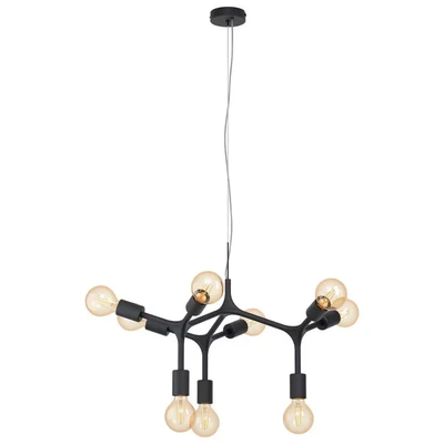 Image of EGLO Bocadella 1 hanging light in black, 9 bulb