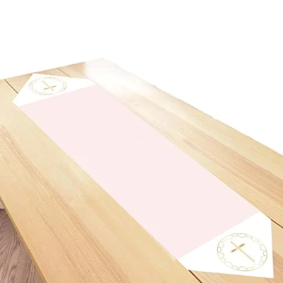 Image of Amscan 9915968 Pink Botanical Cross Tablerunn