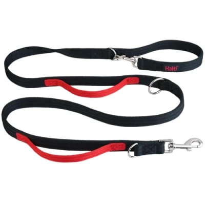 Image of HALTI Control Lead Size Large Black, 2m, Professional Dog to Stop Pulling on the Lead, Perfect for Puppy Walks, Easy Use Double Ended Training with 2 Handles