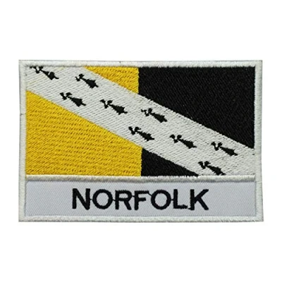 Image of Norfolk County Flag Logo Iron On Sew Embroidered Patch Badge Applique for Clothes Shirts Jeans etc