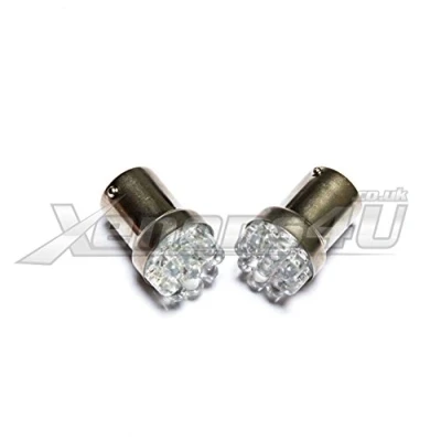 Image of 2x Xenon White 9 LED Tail Rear Reverse Number License Plate Sidelight Side Indicator Light Bulbs 12V BA15S P21W 1156 R5W R10W