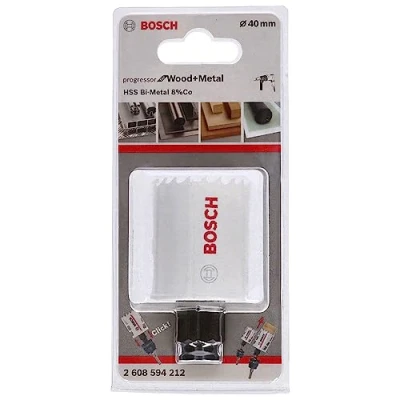 Image of BOSCH Bi Metal Hole Saw (for Wood and Metals, 8% Cobalt Alloy, Progressive Tooth Design, Ø 40 mm, Accessory Drills)