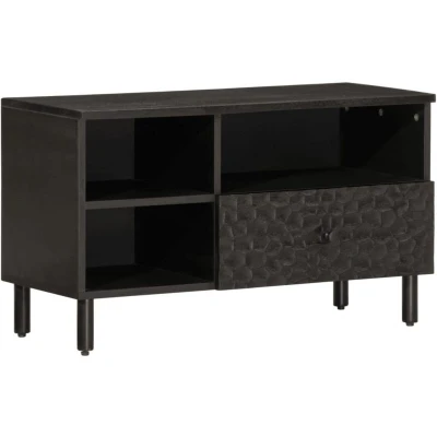 Image of vidaXL TV Cabinet Black 80x33x46 cm Solid Wood Mango