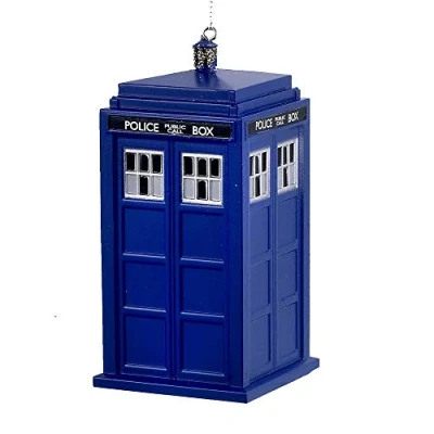 Image of Kurt Adler Doctor Who Tardis Blow Mold Ornament, Blue, 4.5&quot;