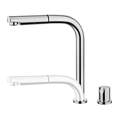 Image of Teka 509830200 Chromed Kitchen Sink Tap with Pull Out Spout from Auk 983 Grey