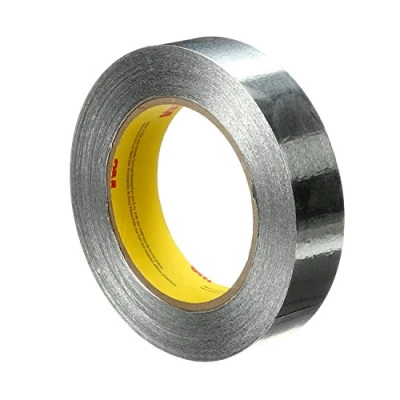 Image of 3M 85324 Aluminum Foil Tape, 12 mm x 55 M 4.6 mil, 425, Foil, Silver