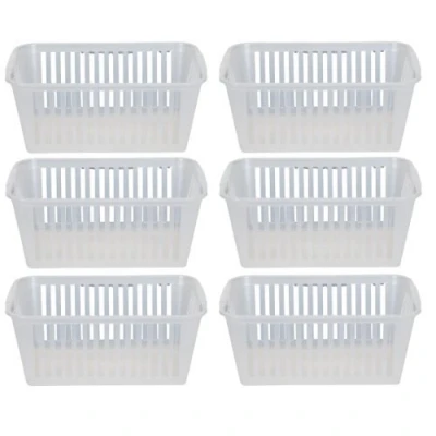 Image of 30cm Clear Plastic Handy Basket Storage Set Of 6 by Whitefurze