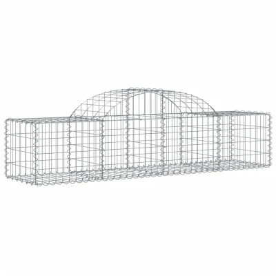 Image of vidaXL Arched Gabion Baskets 12 pcs 200x50x40/60 cm Galvanised Iron