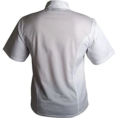 Image of Genware NEV NJ21 S Cool back Press Stud Jacket with Short Sleeve, Small, White