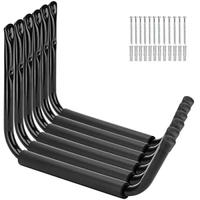 Image of PiPaFox Garage Storage Heavy Duty Hooks, 15Inch Jumbo Arm Kayak Rack, 6 Pack Wall Mount Canoe Hangers