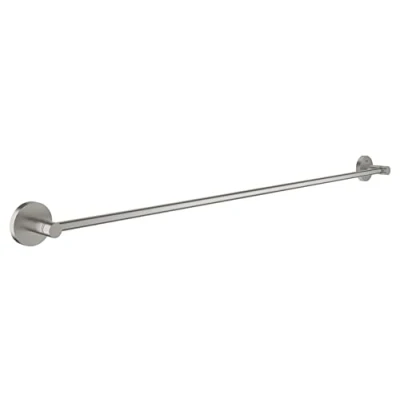 Image of GROHE Start QuickFix Towel Rail (Metal, Concealed Fastening, Including Screws and Dowels, Extra Easy to Fit with QuickGlue), Size 504 mm, Stainless Steel Look, 41197DC0