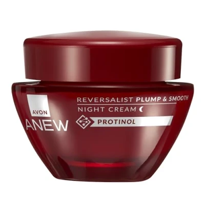 Image of Avon Anew Reversalist Plump &amp; Smooth Night Cream 50ml, Designed to Skin, Reduce Fine Lines and Wrinkles, Noticeably Smoother Cruelty Free