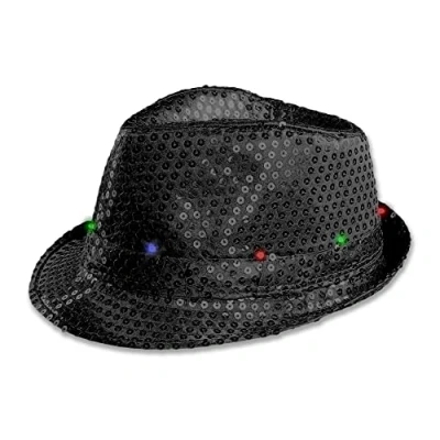 Image of The Glowhouse Flashing LED Fedora Hat (Black)