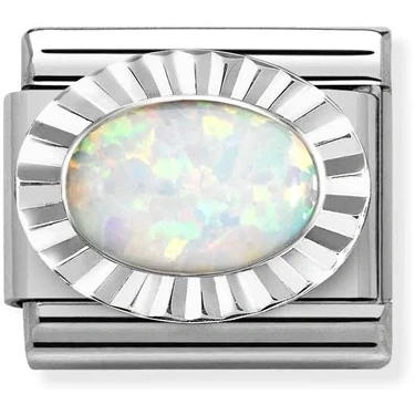 Image of Nomination Silver White Opal Charm