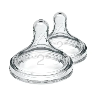 Image of Dr. Brown’s Natural Flow Level 2 Wide Neck Baby Bottle Silicone Teat, Medium Flow, 3m+, 100% Pack