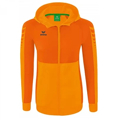 Image of Erima Women&#039;s Six Wings Training Jacket with Hood, New Orange, 34