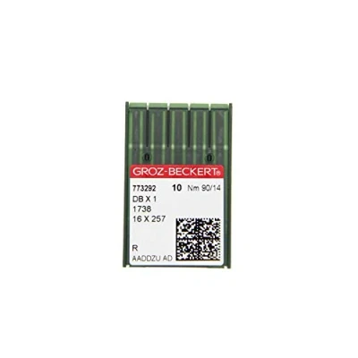 Image of GROZ BECKERT Pack of 10 Sewing Needles DBx1 with Round Piston and Bullet Tip for Industrial Machines (Nm. 80/12)