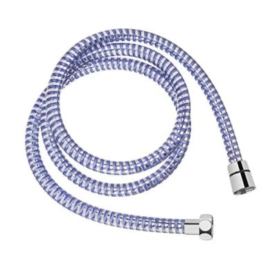 Image of Long Color Changing Shower Bath Hose Chrome Blue and Red 150cm Invena
