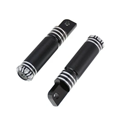 Image of HDBUBALUS Motorcycle Foot Pegs Knurled Surfaces Footrests Front Rear Footpegs Fit for Harley Touring Sportster Softail Dyna Black